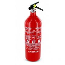 Extincteur à poudre 2kg Lifebox avec manomètre de pression pour feux de classe abc