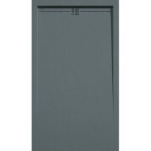 Mineralguss-duschwanne Extra Flach Arco Schieferoptik Anthrazit 70x210 Cm Auslaufschutz In Farbe Auslaufschutz In Farbe