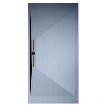 Extra flache Duschwanne edis in Schieferoptik grau 70x130 cm