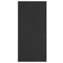 Mineralguss-duschwanne Extra Flach Fusion Schieferoptik Schwarz 80x170cm