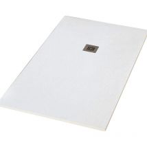 Extra flache Duschwanne logic Schieferoptik weiss 100 x 160 cm