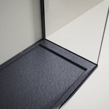 Extra flache Duschwanne lux Schieferoptik anthrazit 90x140cm