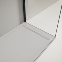 Mirlo - Extra flache Duschwanne lux Schieferoptik grau 80x160cm