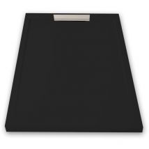 Extra flache Duschwanne lux Schieferoptik schwarz 80x110cm