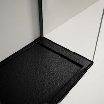 Extra flache Duschwanne lux Schieferoptik schwarz 70x160cm