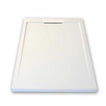 Extra flache Duschwanne lux Schieferoptik weiß 70x160cm