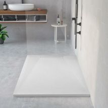 Stano. - Extra flache Duschwanne narvi Schieferoptik weiss 80x160 cm