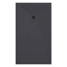 Extra flache Duschwanne ONDA in Schieferoptik ANTHRAZIT 80x90 cm Auslaufschutz in Farbe