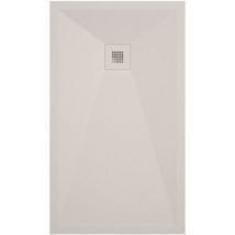 Mineralguss-duschwanne Extra Flach Onda Schieferoptik Sand 70x210 Cm Auslaufschutz In Farbe