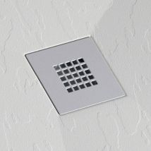 Extra flache Duschwanne onda in Schieferoptik WEIß 100x100 cm Ablaufschutz in Chrom