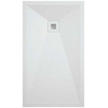 Extra flache Duschwanne ONDA in Schieferoptik WEIß 80x180 cm Auslaufschutz in Farbe