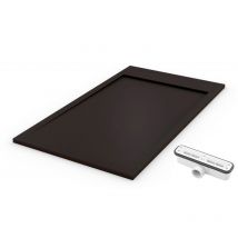 Pdd - Extra Flache Duschwanne Premium Ambiente Schwarz Ral 9005 80x160