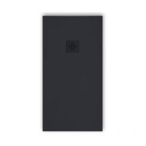 Extra flache Duschwanne pure Schieferoptik anthrazit 80x90 cm Auslaufschutz in Farbe