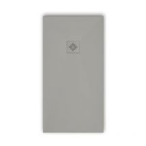 Mirlo - Mineralguss-duschwanne Extra Flach Pure Schieferoptik Grau 70x190 Cm Auslaufschutz In Farbe