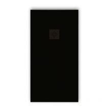 Extra flache Duschwanne pure Schieferoptik schwarz 80x170 cm Auslaufschutz in Farbe