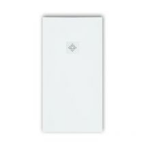 Extra flache Duschwanne PURE Schieferoptik weiß 70x70 cm Auslaufschutz in Farbe