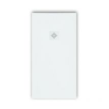 Extra flache Duschwanne pure Schieferoptik weiß 80x80 cm Auslaufschutz in Farbe