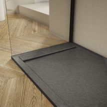 Extra flache Duschwanne ribera Schieferoptik anthrazit 80x130cm