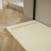Extra flache Duschwanne ribera Schieferoptik beige 90x160cm