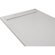 Extra flache Duschwanne ribera Schieferoptik WEIß 70x110cm
