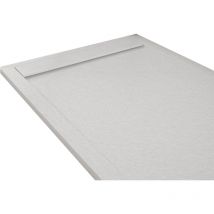 Extra flache Duschwanne ribera Schieferoptik WEIß 80x160cm