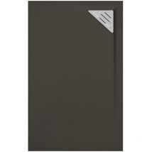 Mirlo - Mineralguss-duschwanne Extra Flach Trinity In Schwarz 70x100 Cm Ablauf Rechtsbündig