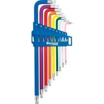 Extra lange Torx-Winkelschlüssel mit Bohrung von tt10 bis tt50 drakkar tools - 68424