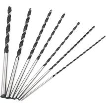 Extra langer 300-mm-Spiralbohrer, 7-teiliges Werkzeugset, gehärteter Stahl mit hohem Kohlenstoffgehalt, 4–10 mm, zum Bohren in Holz