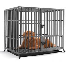 BingoPaw Extra Extra Large Heavy Duty Pet Dog Cage Strong Metal Crate Kennel Playpen with Wheels & Tray, Extra Extra large 46 inch