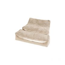 Extra Large pu Faux Leather Love Sack Bean Bag with Love Bench - Stone/Ivory