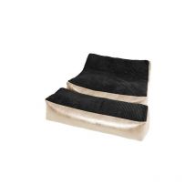 Humza Amani - Extra Large pu Faux Leather Love Sack Bean Bag with Love Bench - Black/Ivory
