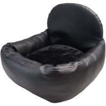 Extra pflegeleichter Hunde Leder Look Autositz - Verstärkter Autositz für kleine und mittlere Hunde - hochwertiger und wasserfester Hundeautositz für