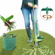 Extracteur de mauvaises herbes, outil à main de désherbage debout, outil de désherbage de jardin à long manche de 39 po avec 3 griffes en acier