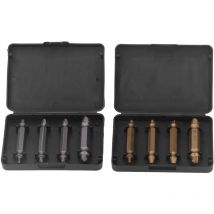 Extracteur de vis cassé et endommagé, outil de retrait dénudé, argent et or, 8 pièces