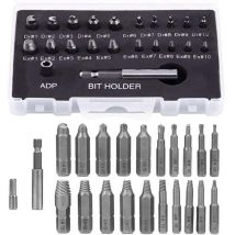 Tuserxln - Extracteur de vis cassées 22 pièces, porte-embout de tournevis magnétique et adaptateur de douille pour vis cassées, extracteur de boulons