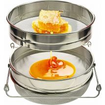 Extracteur Miel Double, Filtre à Miel en Acier Inoxydable, Passoire Tamis de Miel avec Pognée Réglable, Apiculture équipement