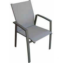Gardeness - Extraire le fauteuil de chaise empilable avec structure en aluminium et Nile Textilene Gray - Gray