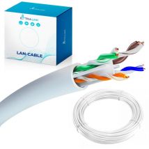 EXTRALINK Cable de réseau Cat 6 pour l'intérieur Cable UTP (U/UTP) Cable Ethernet Cat 6 50M, Cable réseau Paire torsadée, Cable Rj45 Cat 6 Cuivre,