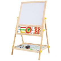 Extralink toys tableau double face pour enfants crayon, magnétique, effaçable à sec, boulier, horloge