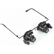 Ahlsen Eye Loupe, Eye Lunettes Loupe avec éclairage LED Professionnel Eye Lunettes de réparation pour Montre 20 x Loupe bijoutier Outil Objectif Loupe