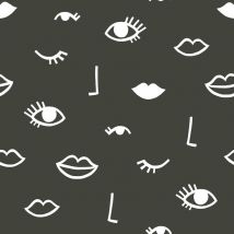 Sassy B - Eye Woke Up Like This Black Wallpaper Muriva Modern Abstract