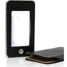 Eyepower - Loupe de poche lentille convexe de x1,25 (5D) et x4 (16D) avec 4 led lumière blanche incl housse de transport Rectangulaire Noir