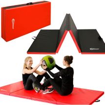 Eyepower - Matelas d'entrainement RG20 220x110x5cm épais pliant portable Rouge-Noir