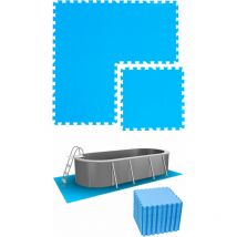 Eyepower - Tapis de Piscine 9,4 m² - 40 Tapis de Sol eva 50x50 - Jeu de Dalles Protection Extérieure