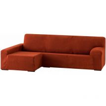 Eysa Italia - Dorian Chaise Longue Bielastico Sinistra, Vista Frontale, Ciniglia, Arancione, 240 cm