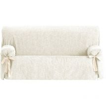 Eysa Italia - Dream Salvadivano con Lacci, Ciniglia, Bianco, 180 a 230 cm/3 posti