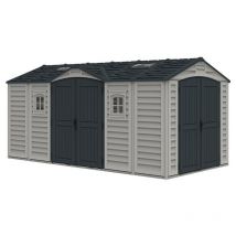 Ezooza Abri de Jardin en PVC 12 m² – Apex 15' x 8' Gris Anthracite