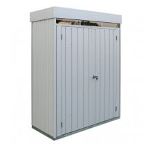 Digiplastics - Ezooza Armoire de rangement Palladium High Store 161,5 x 74,6 x 209 cm à deux portes d'extérieur de couleur gris - Grigio