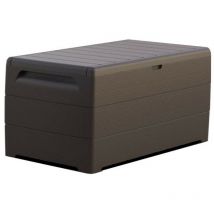 Duramax Coffre d'extérieur en pvc 129,5 x 70 x 62,5 cm de 416 litres de couleur marron, résistant aux intempéries et sans entretien - Marrone - Ezooza