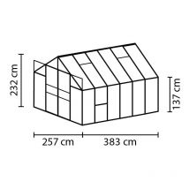Digiplastics - Gewächshaus Vitavia Meridian 2 9900,Aluminium Schwarz+Polycarbonat 4 mm,257x383x H232cm von Ezooza